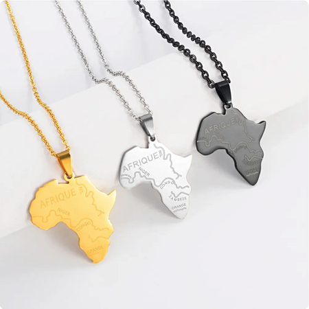 Africa map pendant necklaces