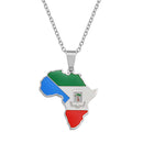 Equatorial Guinea Flag Africa Map Necklace