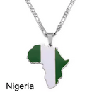 Nigeria Flag Africa Map Necklace