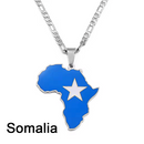 Somalia Flag Africa Map Necklace