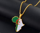 Algeria Flag Africa Map Necklace
