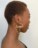Africa Map Outline Earrings for Queens