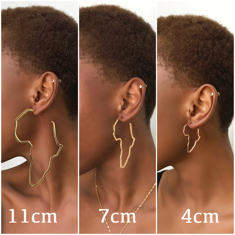 Africa Map Outline Hoop Earrings