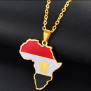 Egypt Flag Africa Map Necklace