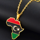 Libya Flag Africa Map Necklace