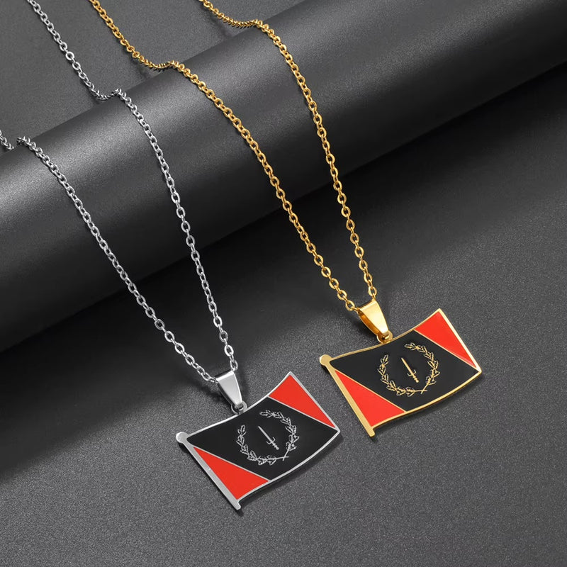 African American Heritage Soulaan Flag Pendant Necklace
