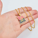 Angola Map with Flag Pendant Necklace