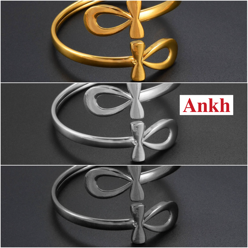 Ankh Cross Egyptian Pharaoh Cuff Bracelet