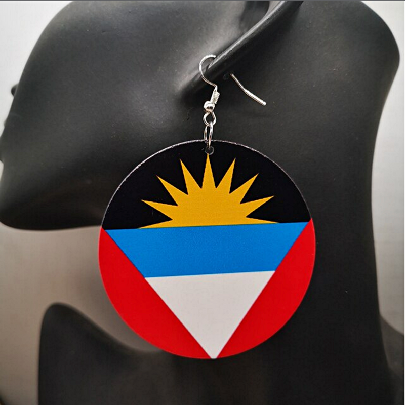 Antigua and Barbuda Flag Drop Earrings