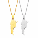 Argentina Map with Cities Pendant Necklace