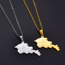 Armenia Map with Cities Pendant Necklace