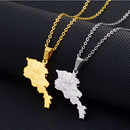 Armenia Map with Cities Pendant Necklace