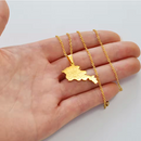 Armenia Map with Cities Pendant Necklace