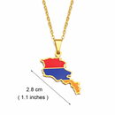 Armenia Map with Flag Pendant Necklace