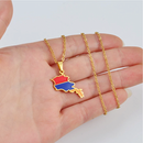Armenia Map with Flag Pendant Necklace