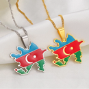 Azerbaijan Map with Flag Pendant Necklace