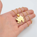 Azerbaijan Map with Cities Pendant Necklace