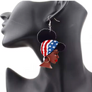 United States Flag Woman Bandana Earrings