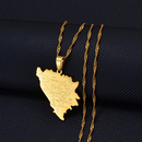 Bosnia and Herzegovina Map with Cities Pendant Necklace