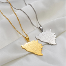 Bosnia and Herzegovina Map with Cities Pendant Necklace