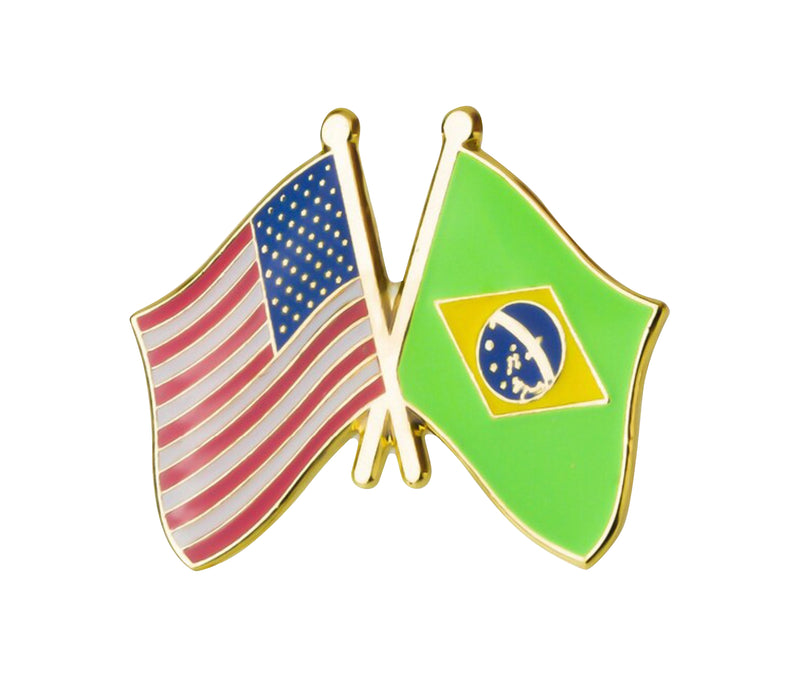 Brazil & USA friendship Flag Lapel Pin