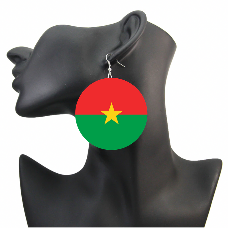 Burkina Faso flag drop Earrings