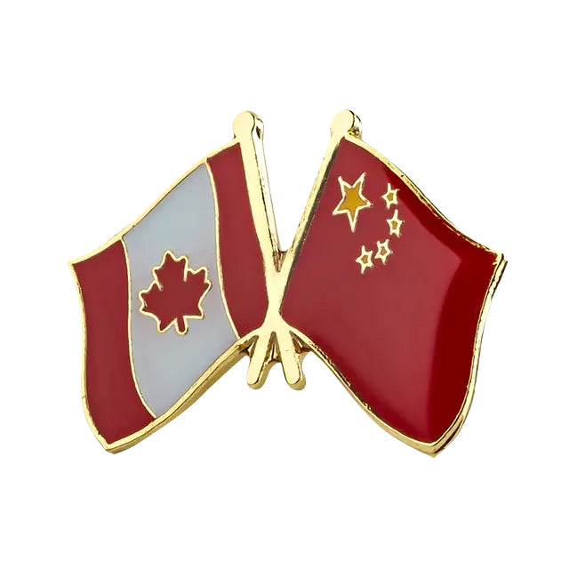 China & Canada Friendship Flags Lapel Pin