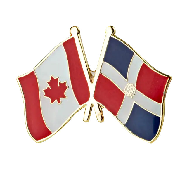 Dominican Republic & Canada Friendship Flags Lapel Pin