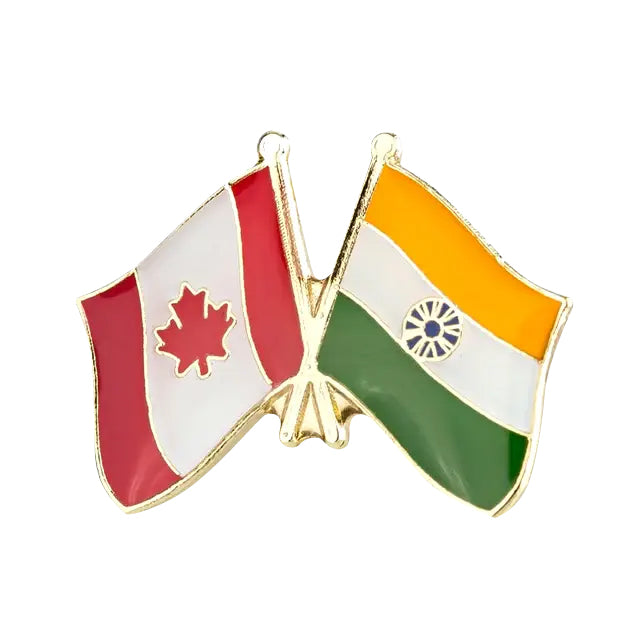 India & Canada Friendship Flags Lapel Pin