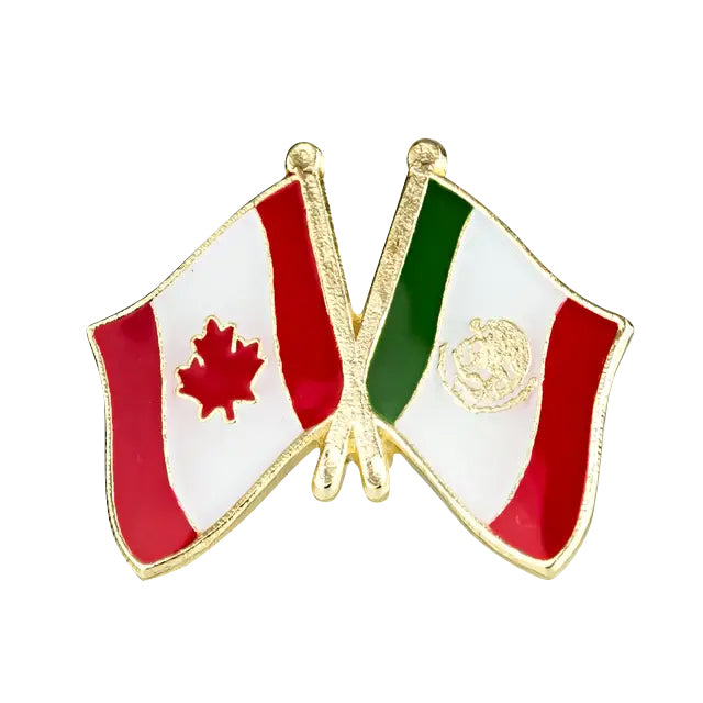 Mexico & Canada Friendship Flags Lapel Pin