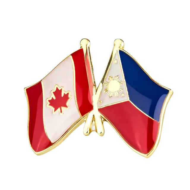 Philippines & Canada Friendship Flags Lapel Pin