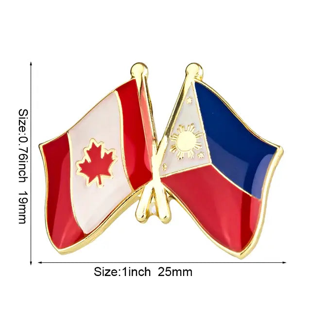 Philippines & Canada Friendship Flags Lapel Pin