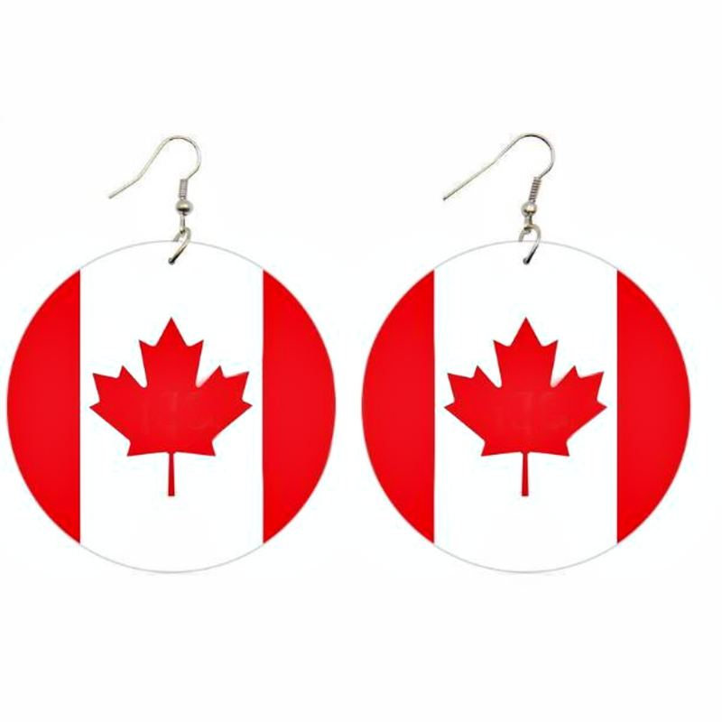 Canada Flag Drop Earrings