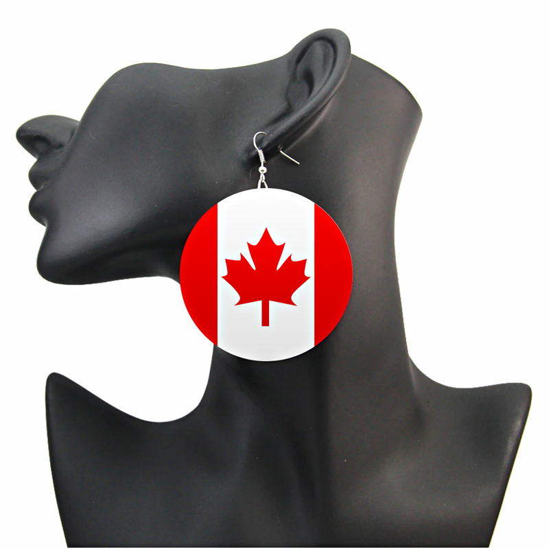 Canada Flag Drop Earrings