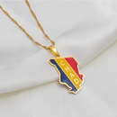 Chad Map with Flag Pendant Necklace