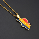 Chad Map with Flag Pendant Necklace