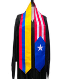 Colombia Puerto rico Mixed Flags Graduation Stole