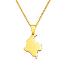 Colombia Map Pendant Necklace