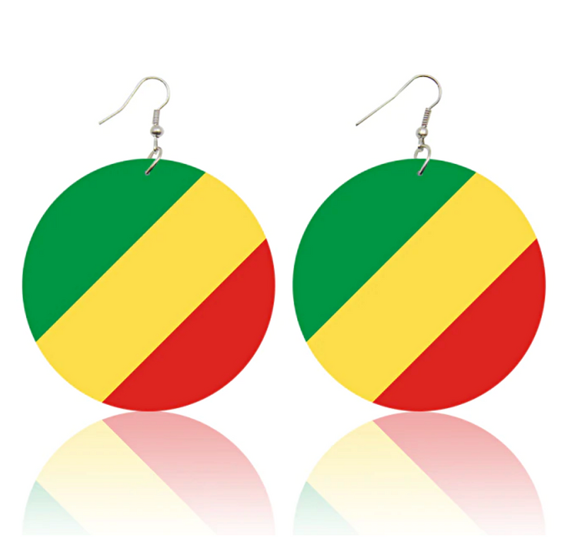 Congo Kinshasa flag drop Earrings
