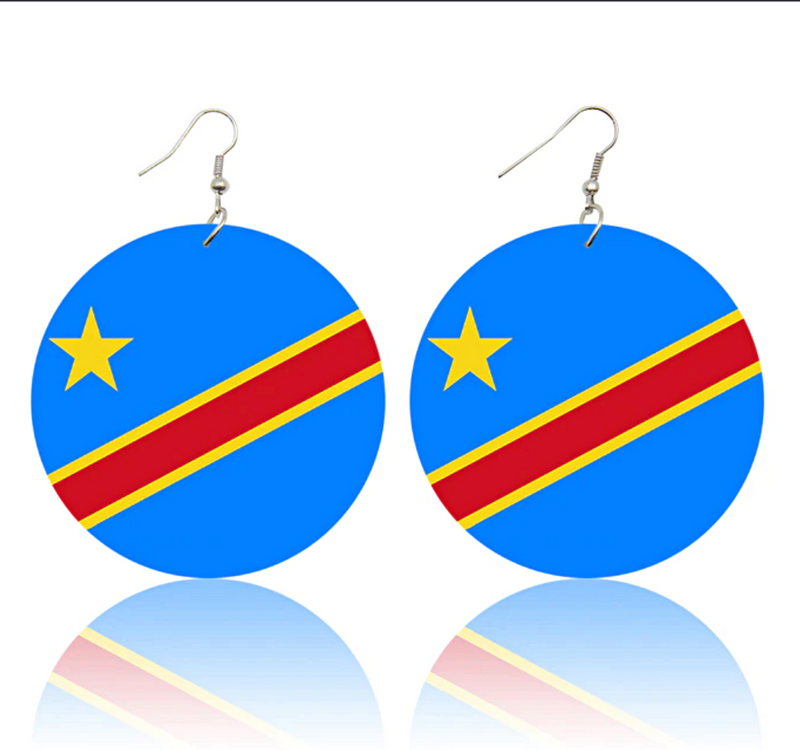 Democratic Republic of Congo Flag Drop Earrings