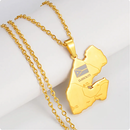 Djibouti Map with Cities Pendant Necklace