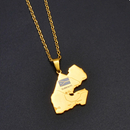 Djibouti Map with Cities Pendant Necklace