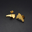 Dominican Republic Map Stud Earrings