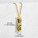 Dragon Peacock Green white Stone Lucky Charm Pendant Necklace