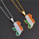 Ireland Map with Flag Pendant Necklace