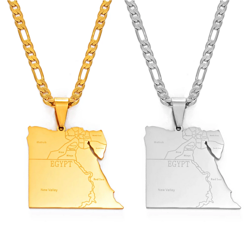 Egypt Map Pendant Necklace