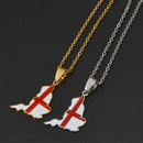 England Map with Flag Pendant Necklace