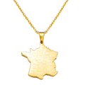 France Map with cities Pendant Necklace