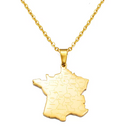 France Map with cities Pendant Necklace