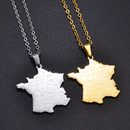 France Map with cities Pendant Necklace